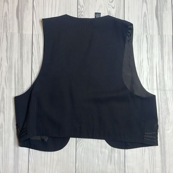 90s Vintage Liz Sport black Beaded vest Small - Picture 7 of 7